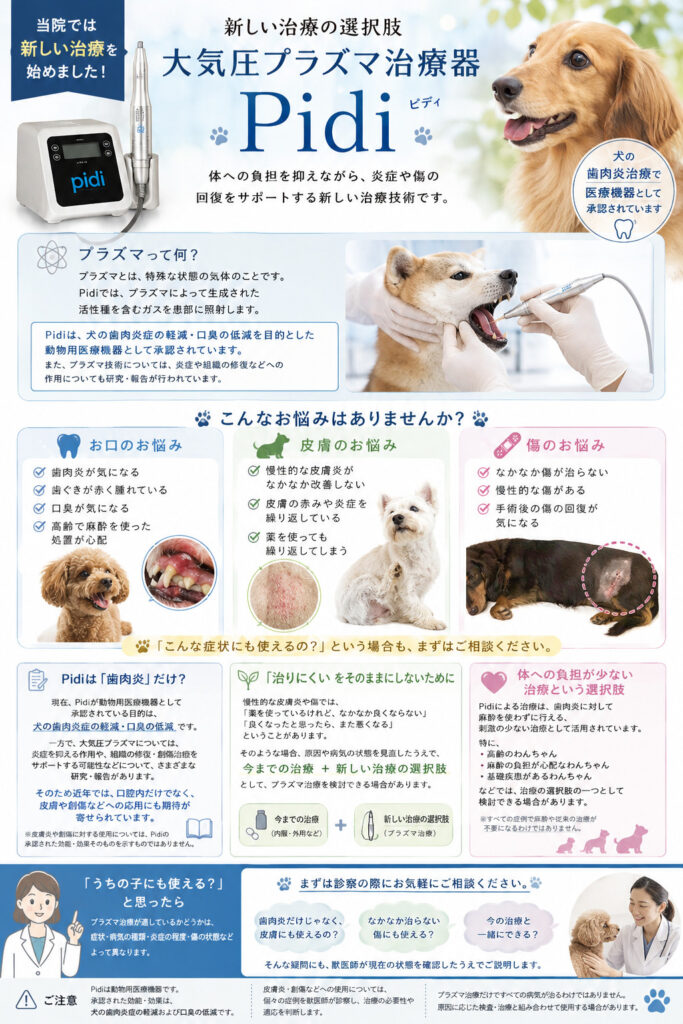 ～歯肉炎や皮膚炎、創傷などに～大気圧プラズマ治療器Pidi導入しました